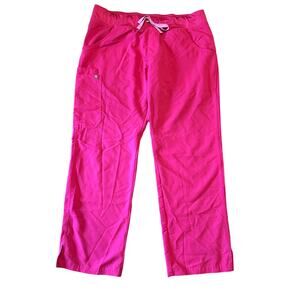 Figs Kade Cargo Scrub Pants HOT PINK Large Petite